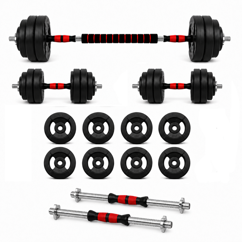 Kit 40 kg entrenamiento fuerza en casa macizo cromado disco con manijas