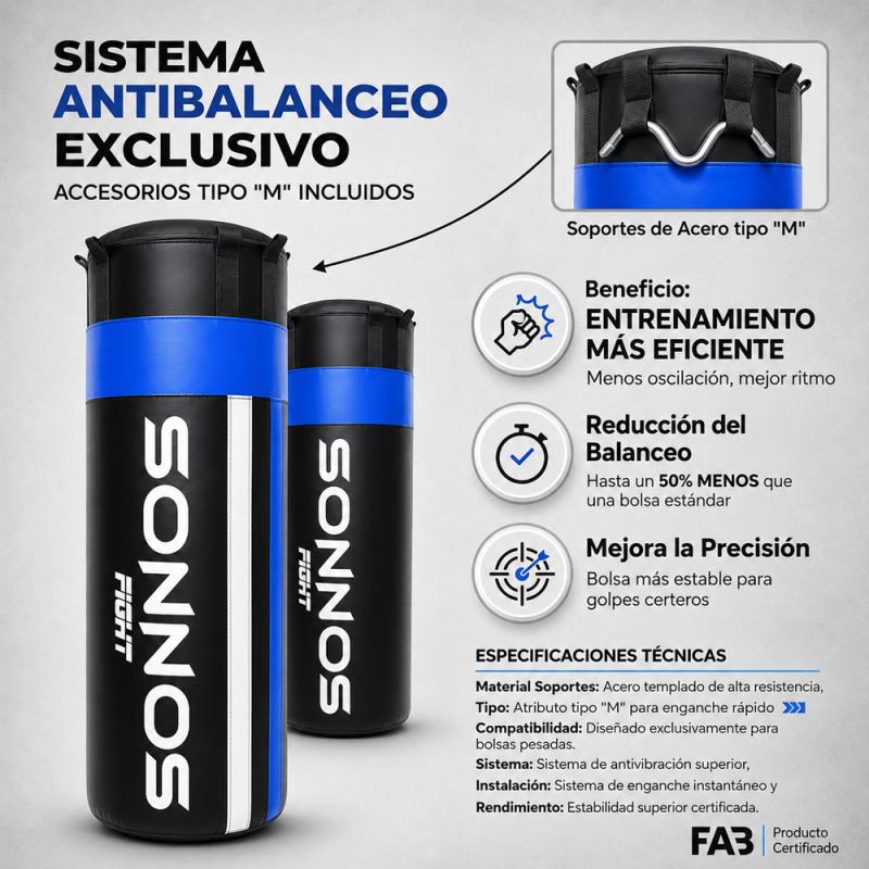 Bolsa de boxeo 1,50 rellena Negra y azul