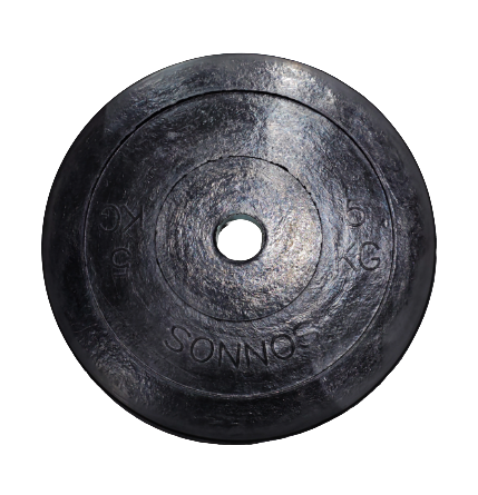 Disco Bumper Olímpico 5 kg Ø50 mm Caucho Virgen Sonnos