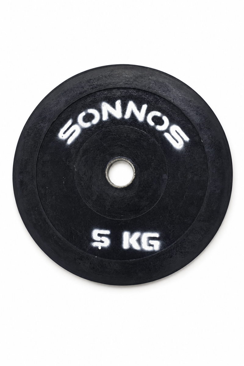 Disco Bumper Olímpico 5 kg Ø50 mm Caucho Virgen Sonnos