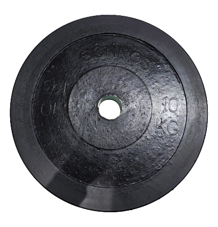Disco Bumper Olímpico 10 kg Ø50 mm Caucho Virgen Sonnos