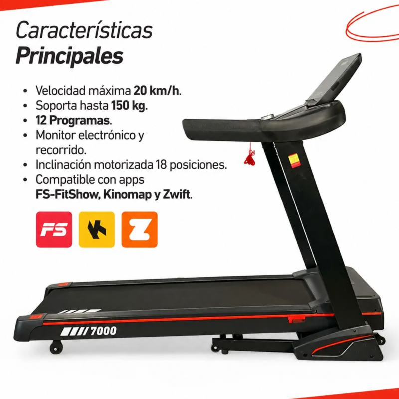 Cinta de Correr Semi Profesional ARG-7000 20 Km/h Randers