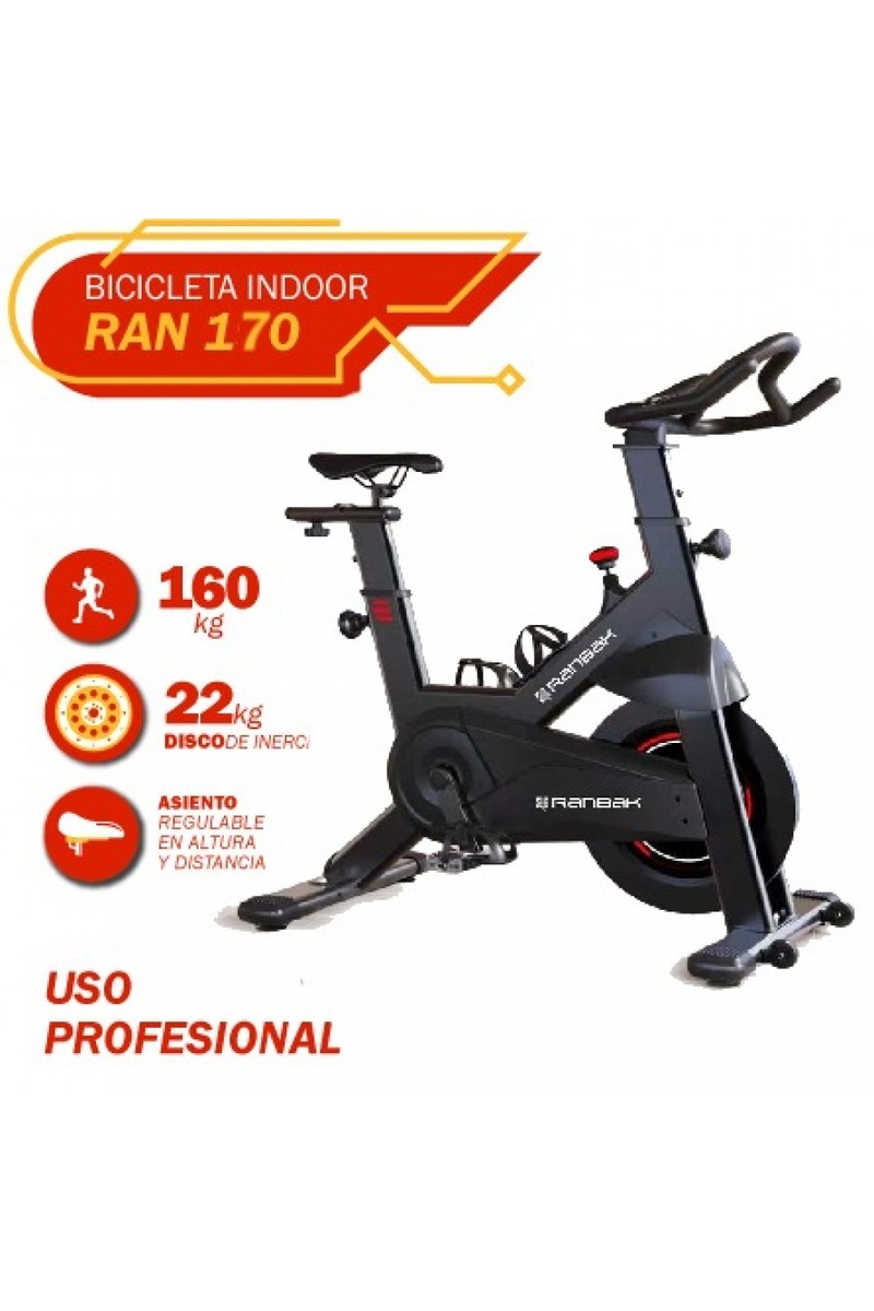 Bicicleta Indoor Ranbak RAN-170 Correa Disco 22 kg