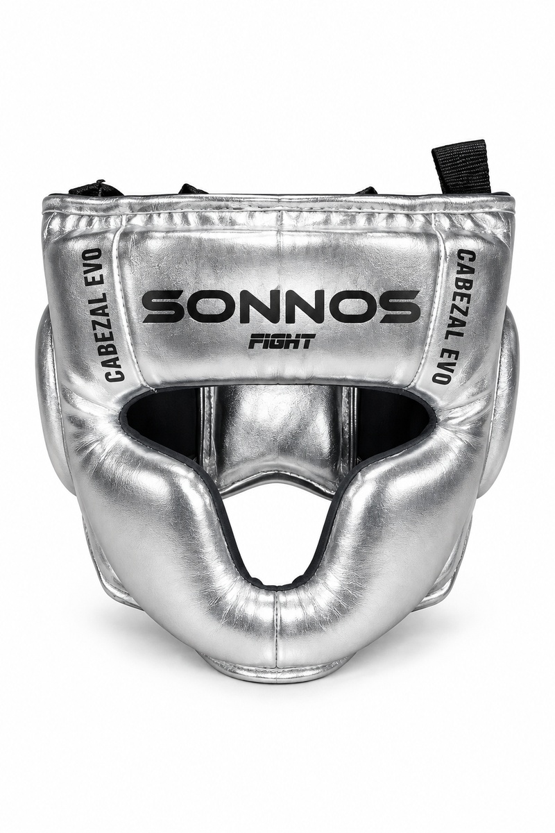 Cabezal Sonnos EVO Pómulo y Mentón para Boxeo y Kick Boxing TALLE 1 - Plateado