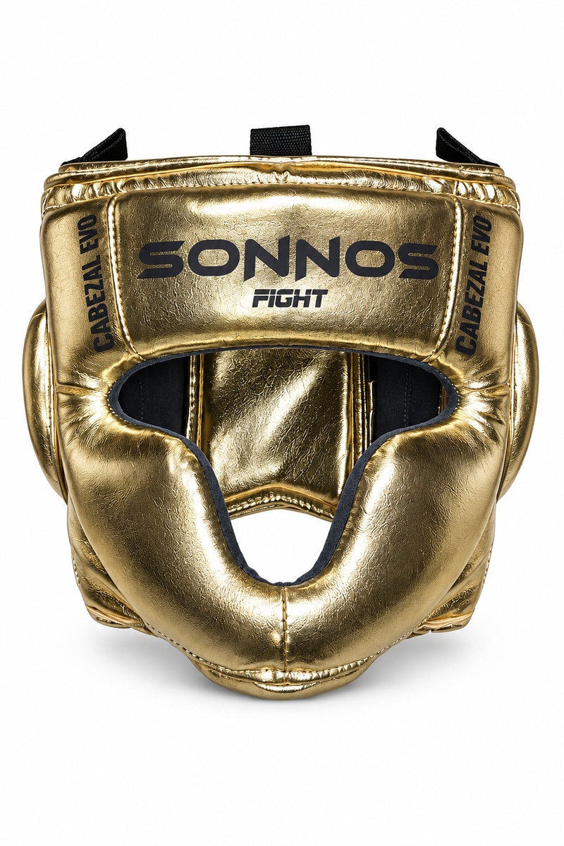 Cabezal Sonnos EVO Pómulo y Mentón para Boxeo y Kick Boxing TALLE 1 - Dorado