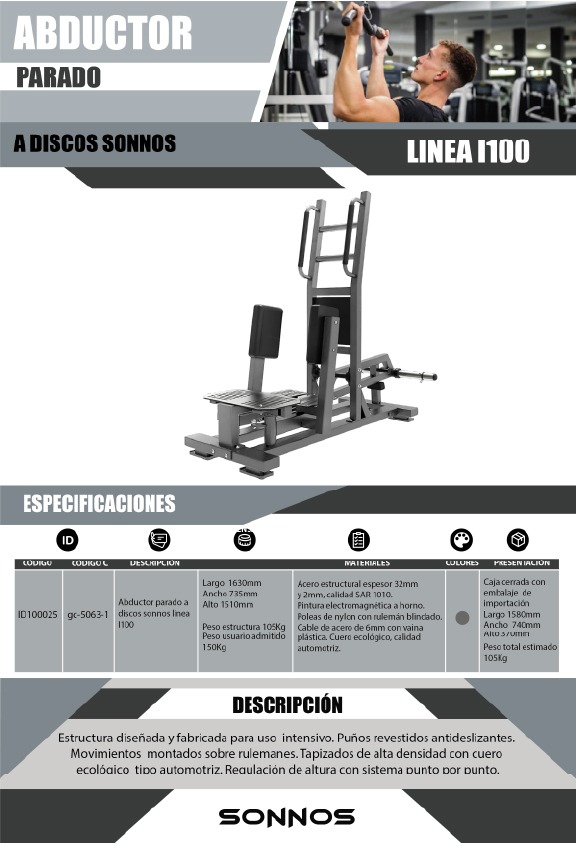 ABDUCTOR DE PIE A DISCOS SONNOS – LÍNEA I100