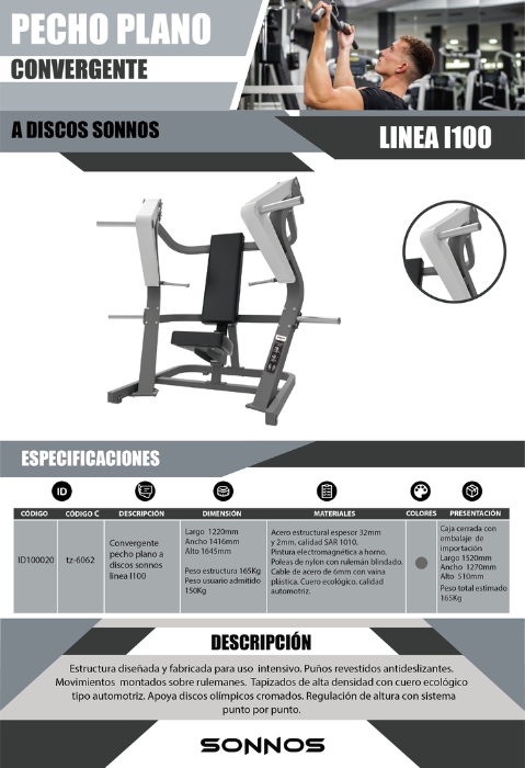 CONVERGENTE PECHO PLANO A DISCOS SONNOS LINEA I100