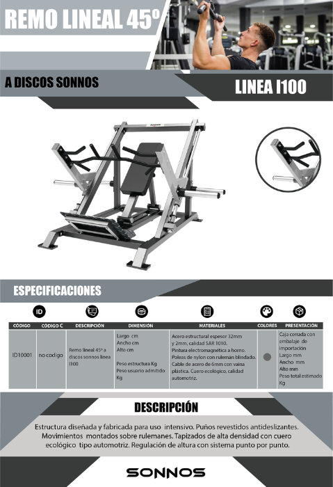 REMO LINEAL 45° A DISCOS SONNOS LINEA I100