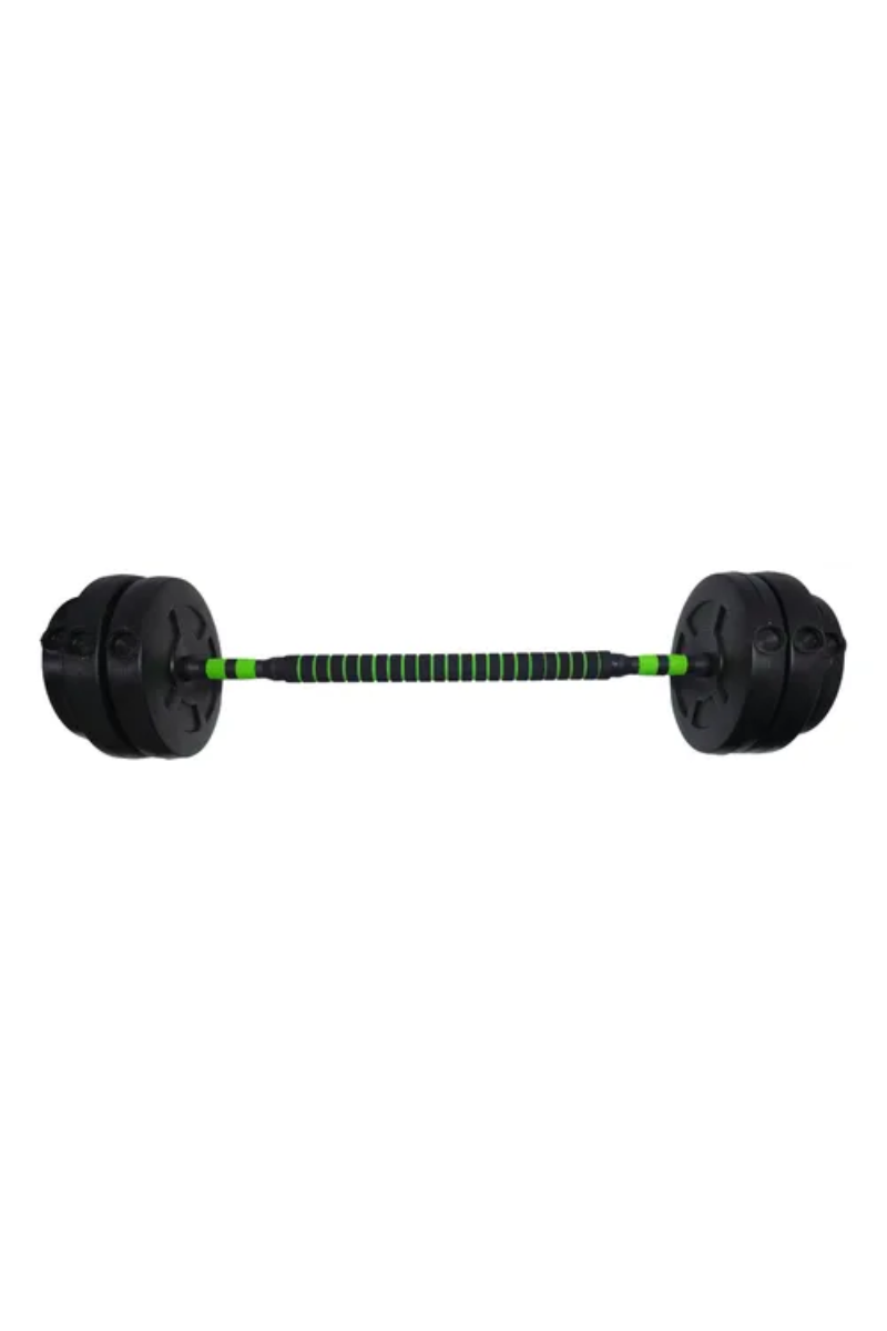 Mancuernas Y Barra Ajustable Kit 30 Kg Discos Sonnos Negro