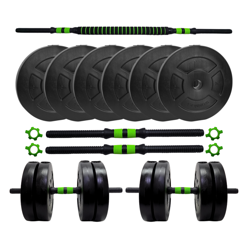 Kit 30 Barra Desarmable Importada con Discos PVC Lisos 25 mm