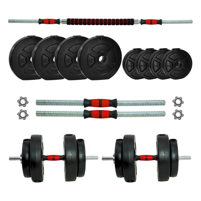 Kit 14 Barra Desarmable Cromada Importada con Discos Lisos