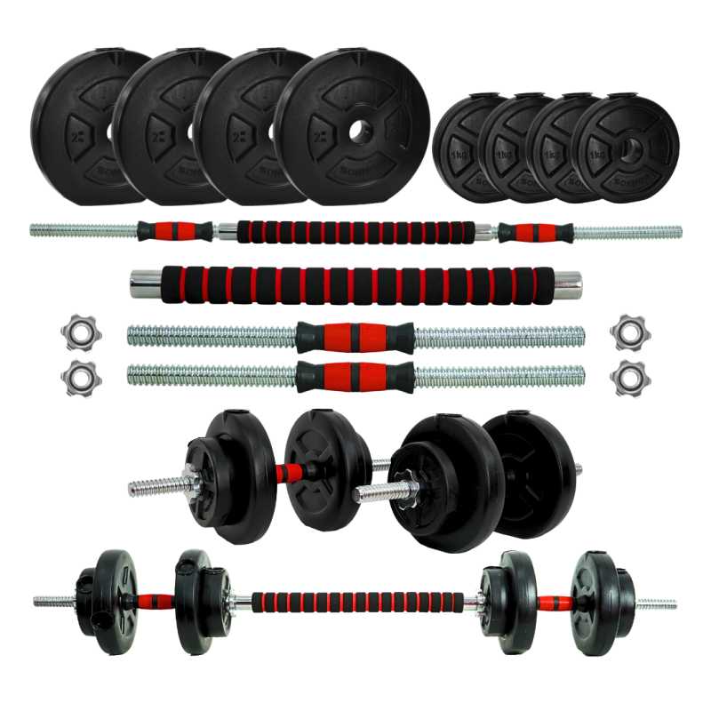 Kit 14 Barra Desarmable Cromada Importada con Discos Lisos