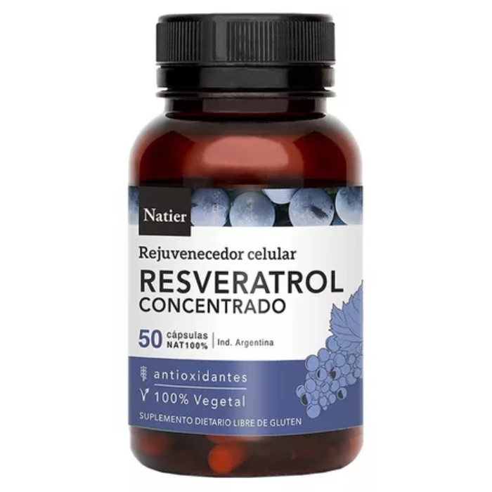 RESVERATROL CONCENTRADO 50 CAPS NATIER rejuvenecedor celular