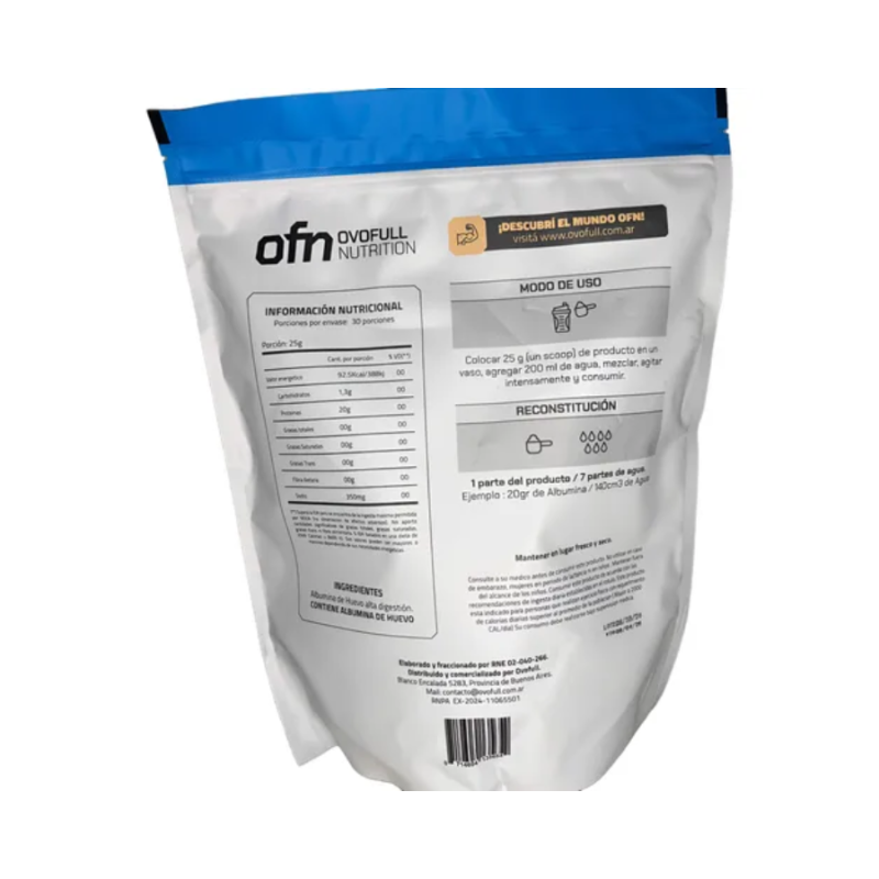 Albúmina Hidrolizada Ovofull 750g – Proteína de alta absorción