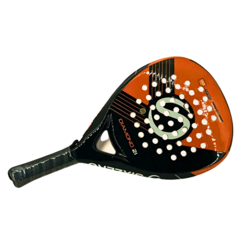 Paleta Pádel Sixzero Diamond 21 Negro Naranja | Fibra de Vidrio EVA Soft Diamante 340–360g