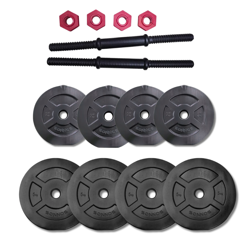 Kit Mancuernas PVC 30 kg con Discos Ø25 mm y Rosca Nacional