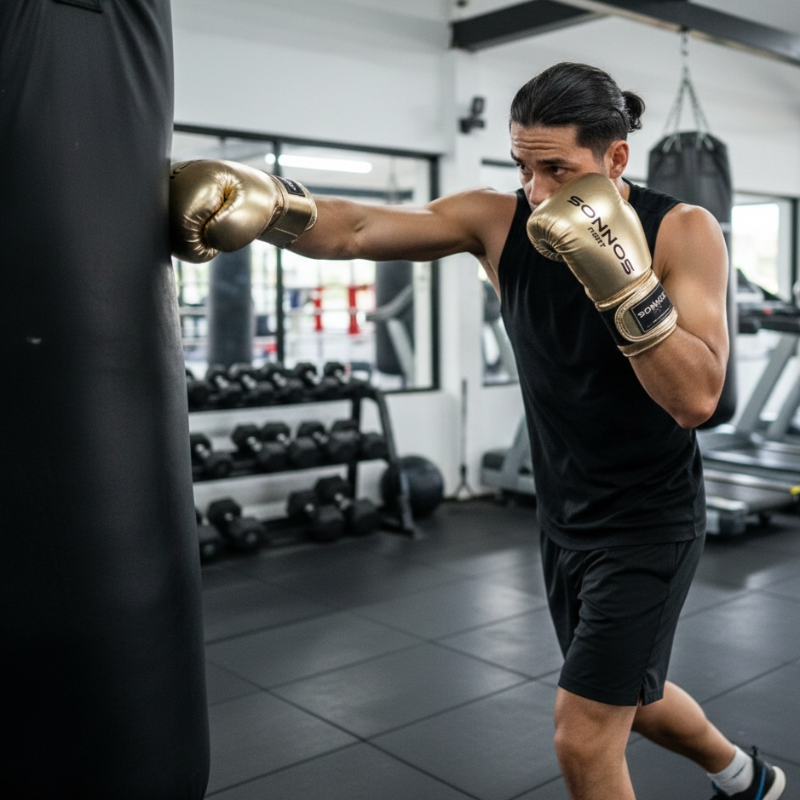 Guante Boxeo Sonnos SGR 5.0 Dorado – 14 oz / 16 oz Profesional