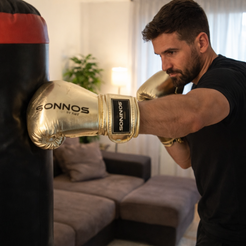 Guante Boxeo Sonnos SGR 5.0 Dorado – 14 oz / 16 oz Profesional