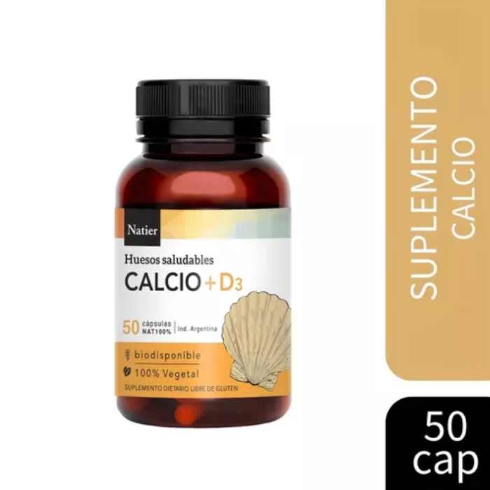 CALCIO + VITAMINA D 50 CAPS NATIER huesos saludables
