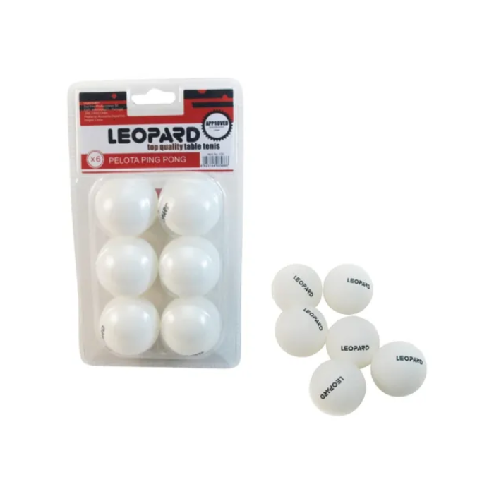 PELOTAS PING PONG X 6 UNIDADES LEOPARD blister