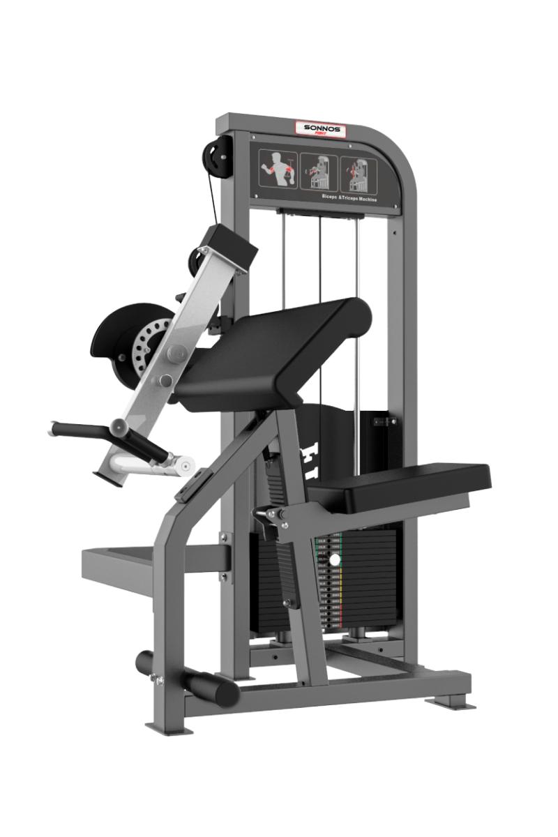 BICEPS Y TRICEPS DUAL SENTADO A LINGOTES SONNOS LINEA I100 CON 80KG