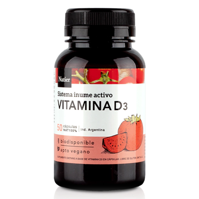 VITAMINA D3 50 CAPS NATIER sistema inmune