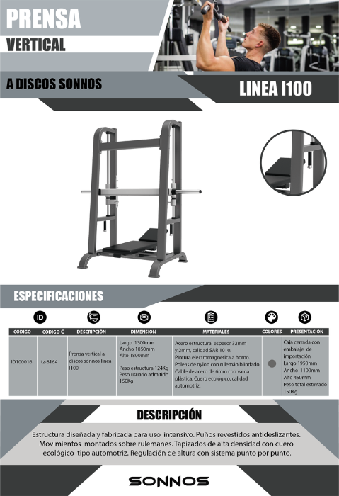 PRENSA VERTICAL A DISCOS SONNOS LINEA I100