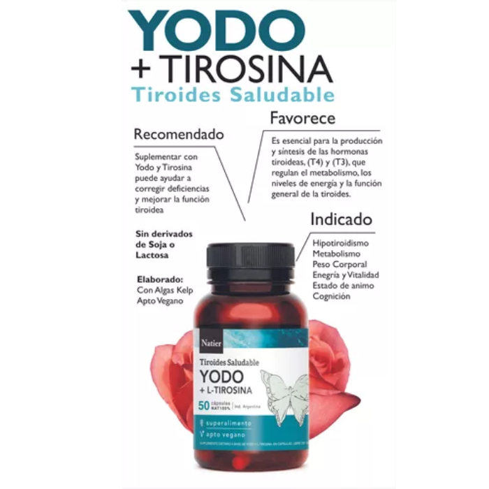 YODO + L-TIROSINA 50 CAPS NATIER tiroides saludable