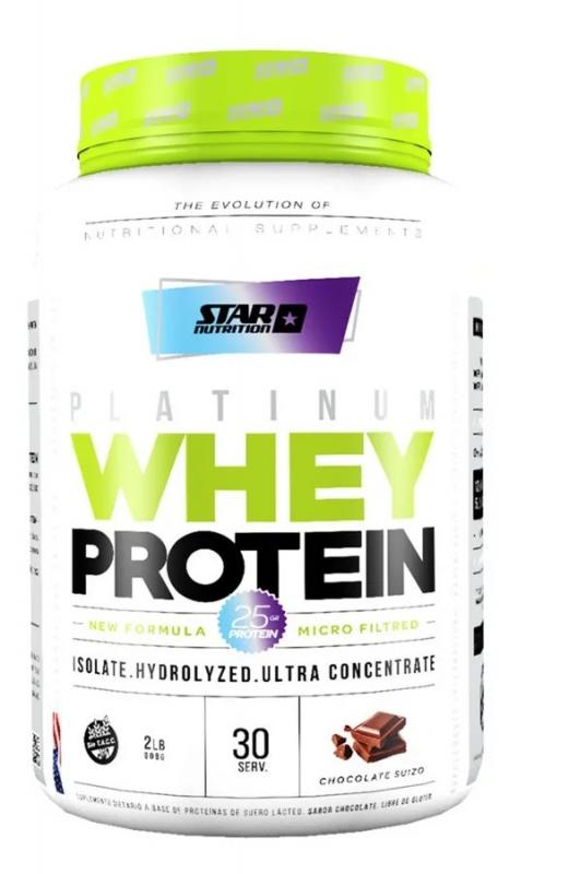 SUPLEMENTO NUTRICIONAL PROTEINA STAR NUTRITION PLATINUM WHEY 3 x 2 lbs
