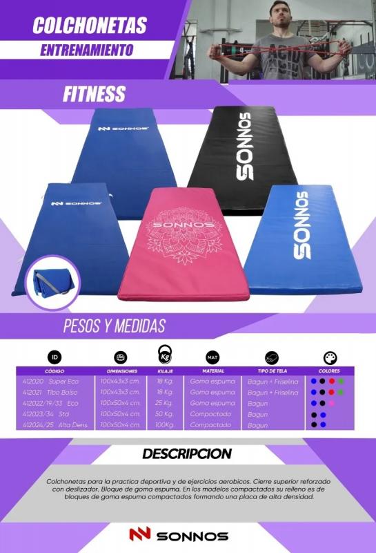 COLCHONETA SONNOS STANDARD 50 kg. 1mt x 50cm x 4cm