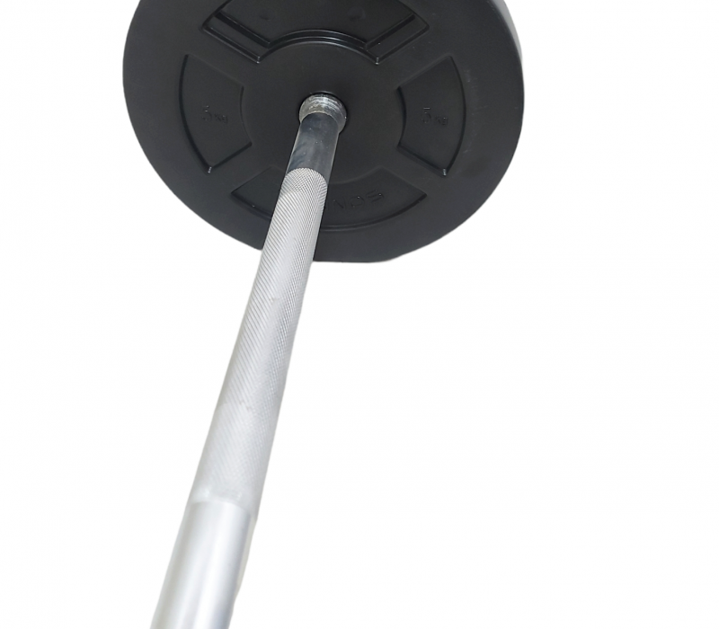 KIT DE DISCOS + BARRA 1,70 MTS MACIZA 17 KG