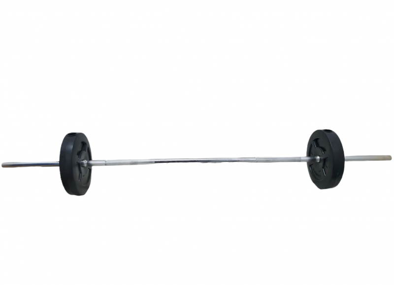 KIT DE DISCOS + BARRA 1,70 MTS MACIZA 17 KG