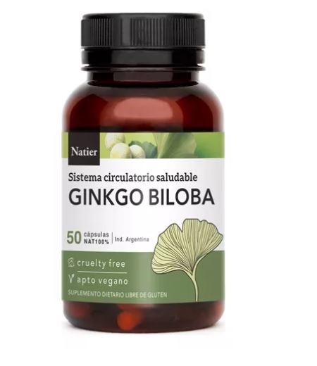 GINGKO BILOBA 50 CAPS NATIER sistema circulatorio y saludable