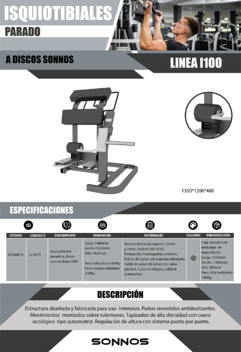 ISQUIOTIBIALES PARADO A DISCOS SONNOS LINEA I100