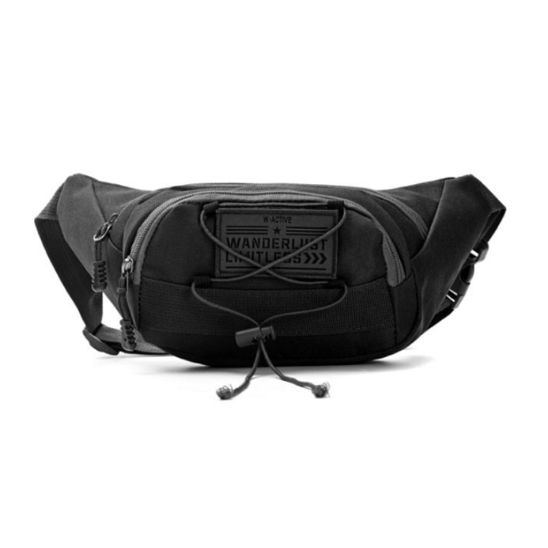 Riñonera Wanderlust con Elástico Active Silicona Negro/Verde