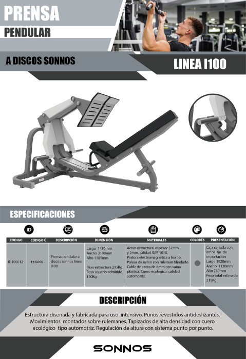 PRENSA PENDULAR A DISCOS SONNOS LINEA I100