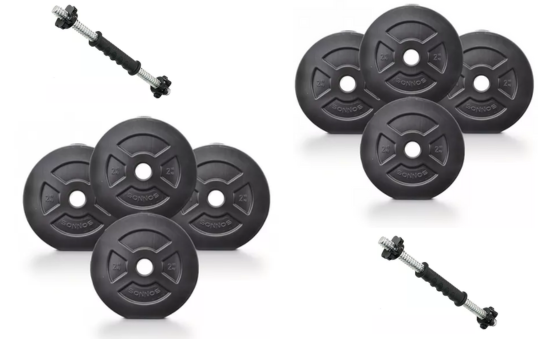 KIT 20KG DISCO PVC NEGRO MANCUERNAS A ROSCA