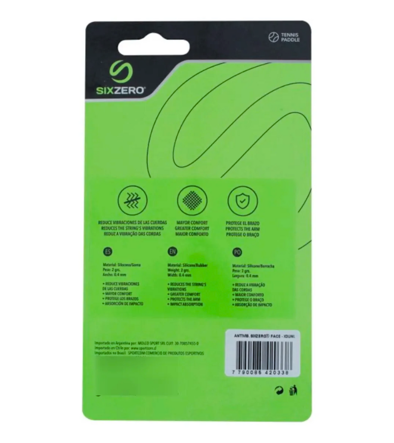 Antivibrador SixZero Face x3 Unidades para Raqueta de Tenis