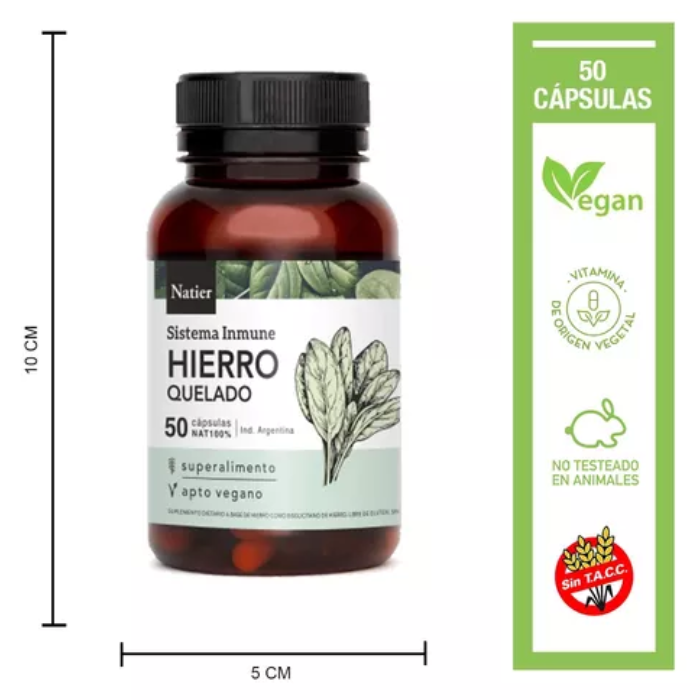 HIERRO QUELADO 50 CAPS NATIER sistema inmune