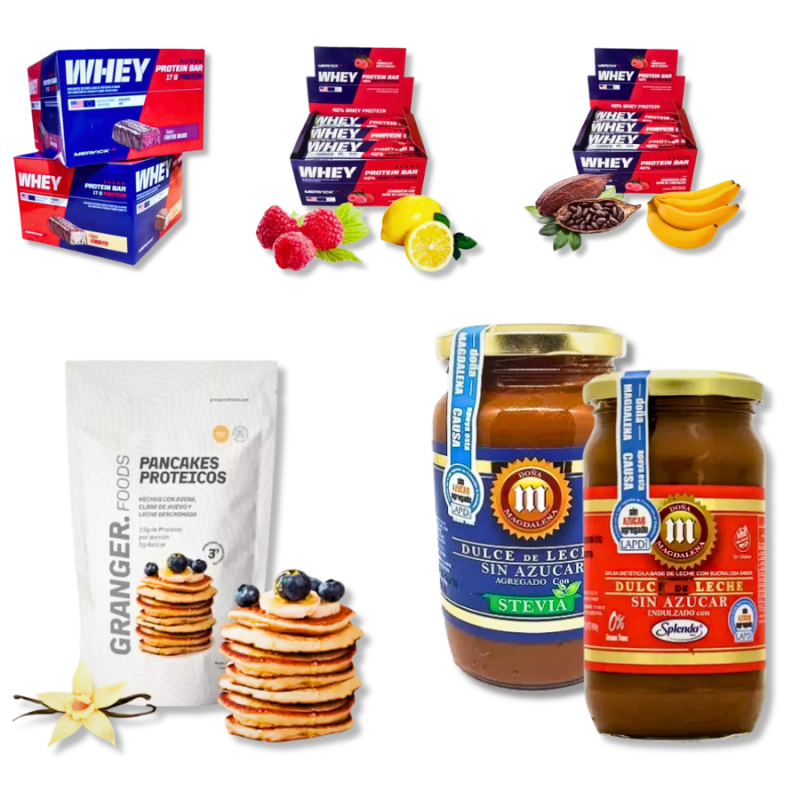 Combo Proteico Sin Azúcar: Pancakes, Dulces y Barras Mervick