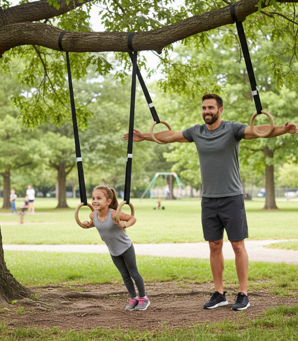 Anillas de Entrenamiento Sonnos Madera Regulables Cross Training