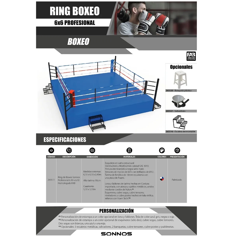 CUBRE POSTE DE RING DE 6X6 (FAB)