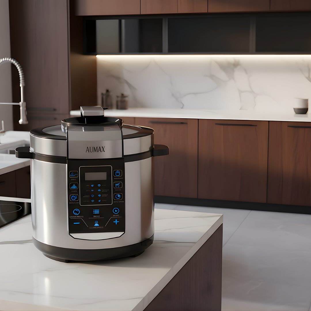 Olla A Presion Electrica MULTIFUNCION DELUXE 6 Litros Acero Yogurtera Arrocera 14 FUNCIONES AUMAX