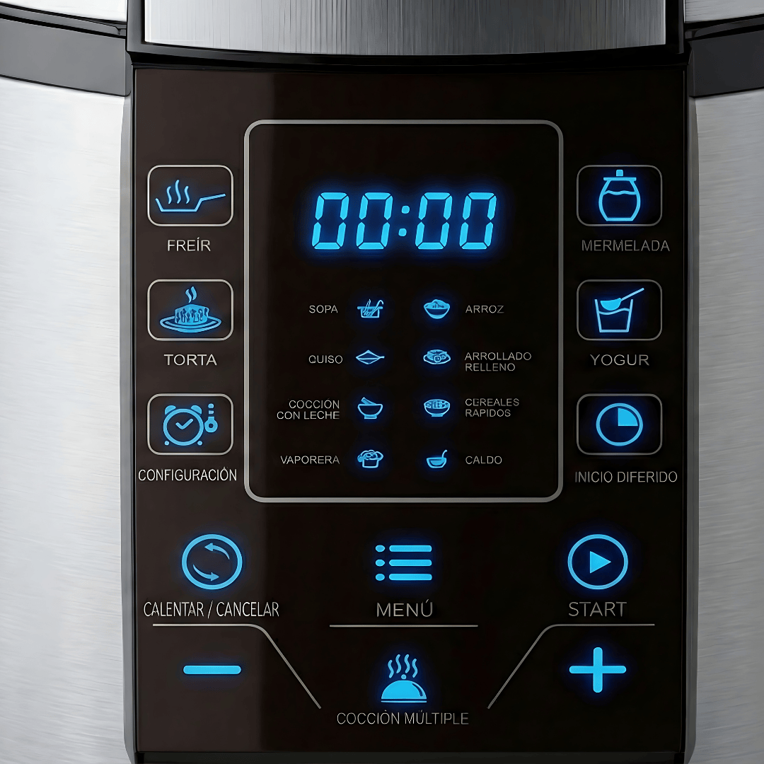 Olla A Presion Electrica MULTIFUNCION DELUXE 6 Litros Acero Yogurtera Arrocera 14 FUNCIONES AUMAX