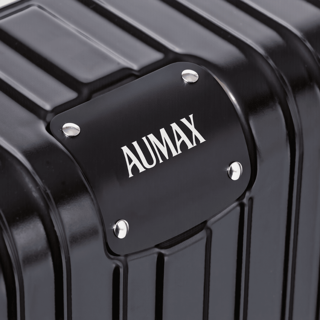 VALIJA AUMAX MAGNA BLACK MEDIANA 24"  MARCO DE ALUMINIO TSA
