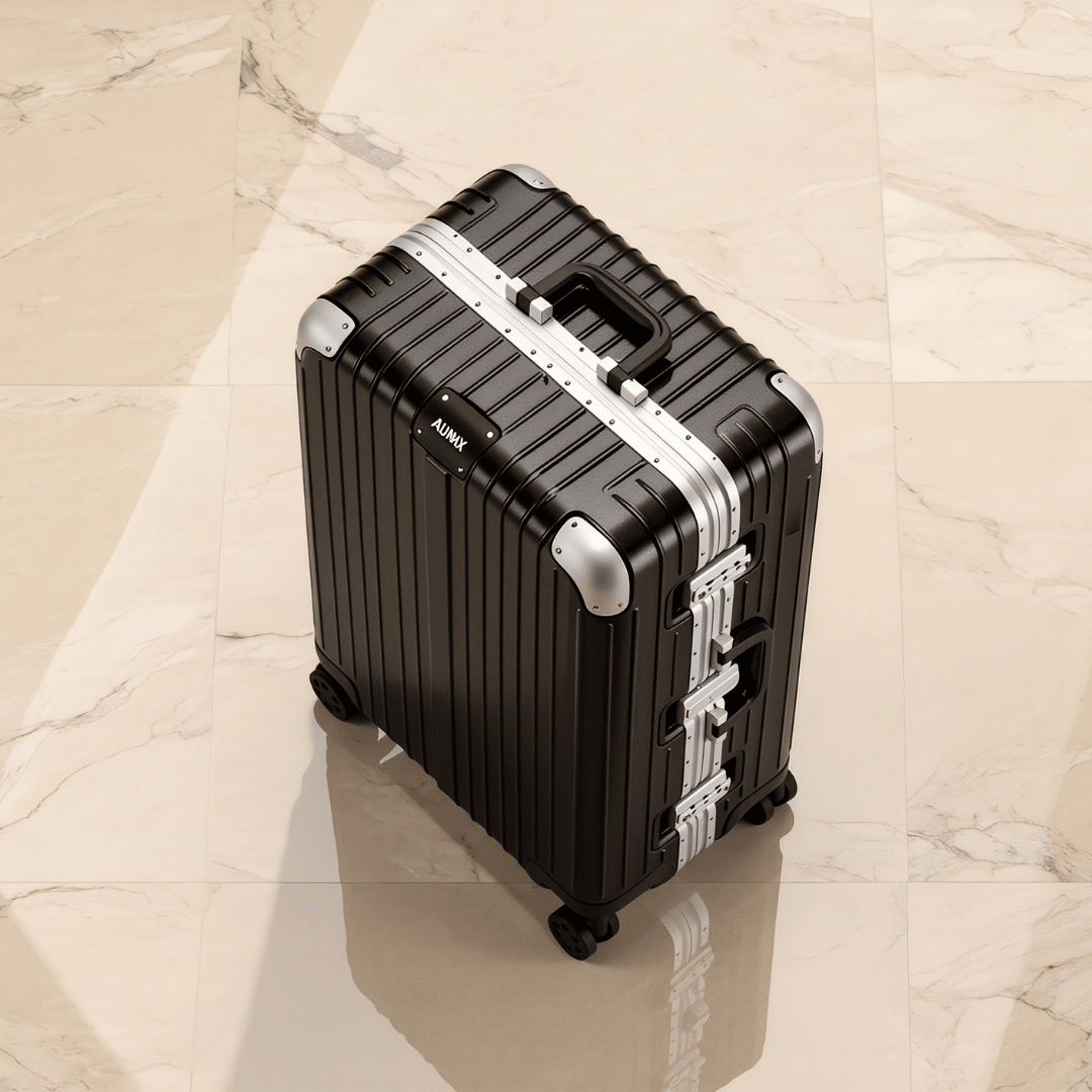 VALIJA AUMAX MAGNA BLACK GRANDE 28" MARCO DE ALUMINIO TSA