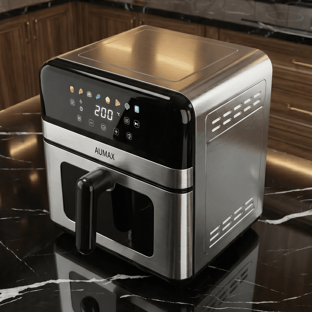 FREIDORA DE AIRE AUMAX SILVERLUX 7 LITROS FULL ACERO 2000W DIGITAL