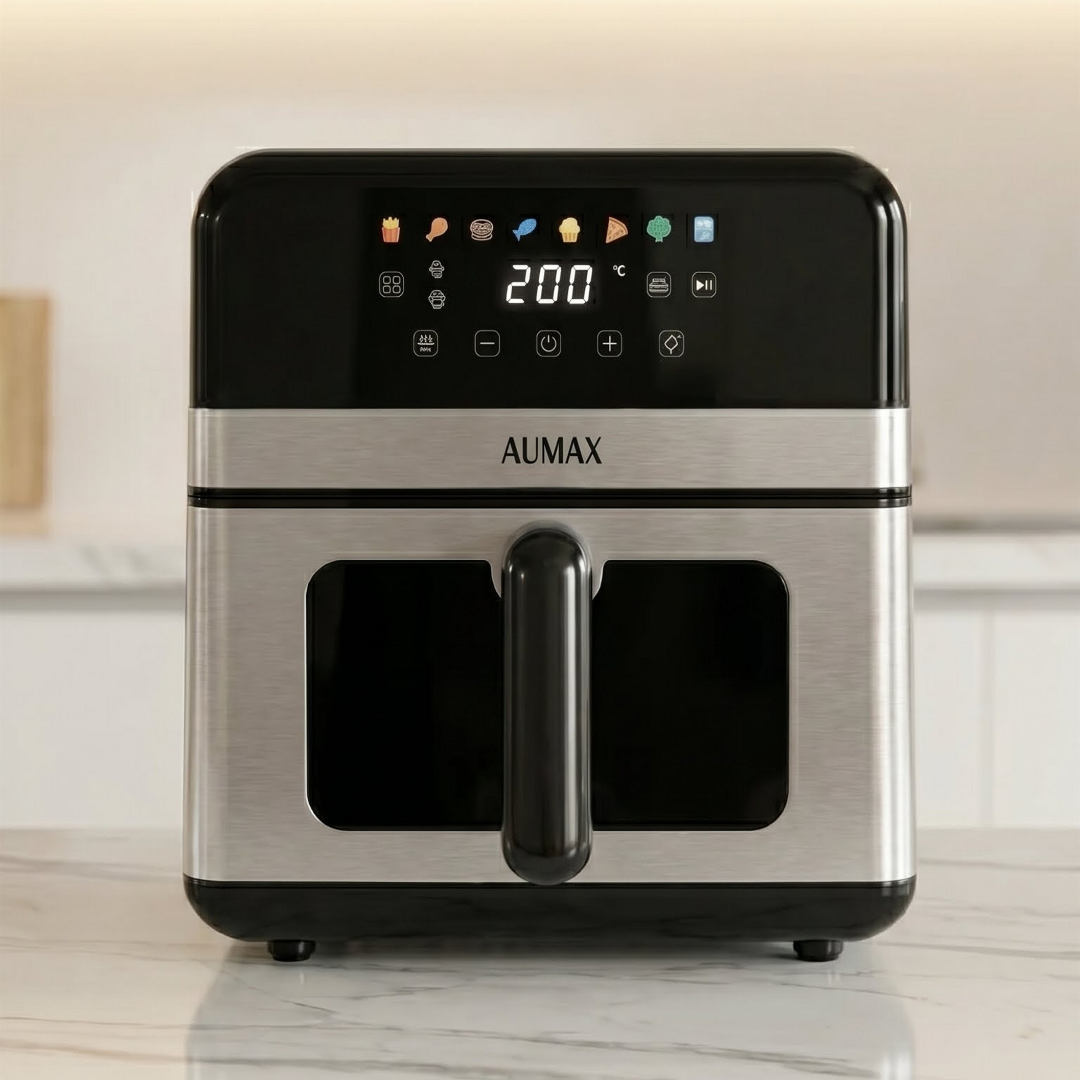 FREIDORA DE AIRE AUMAX SILVERLUX 7 LITROS FULL ACERO 2000W DIGITAL
