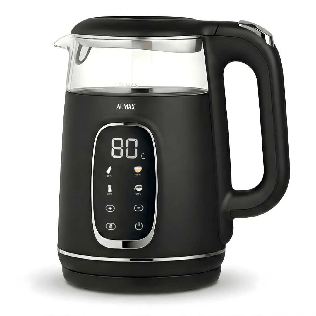 Pava electrica NOIR DIGITAL Acero y Vidrio 1,7 Litros AUMAX