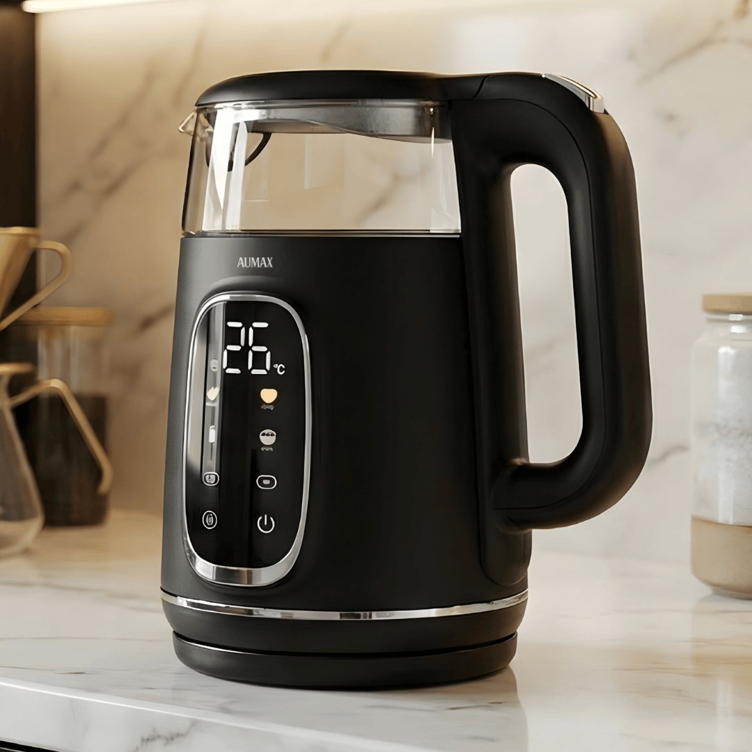 Pava electrica NOIR DIGITAL Acero y Vidrio 1,7 Litros AUMAX